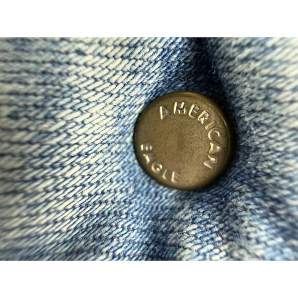 AE Next Level Ripped Super High-Waist Flare Jeans Women's 12 Blue Denim Stretch - Picture 6 of 16